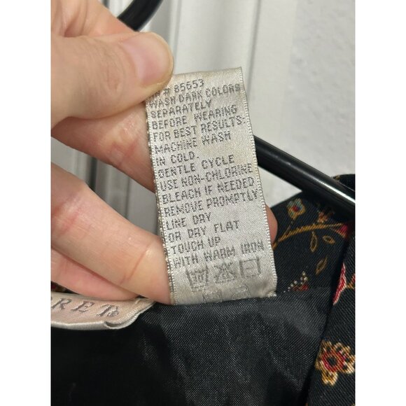 Vintage Koret Floral Patchwork Shirt Red Black Sz 18W Button Up Bohemian Artsy - Picture 9 of 11